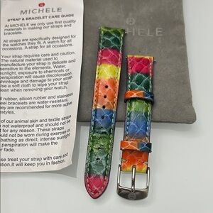 Michele Rainbow Genuine Snakeskin Leather Watch Strap size 16